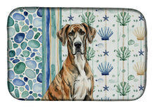 Load image into Gallery viewer, Brindle Great Dane Coastal Sea Glass Dish Drying Mat