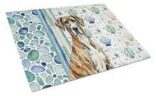 Load image into Gallery viewer, Brindle Great Dane Coastal Sea Glass Glass Cutting Board