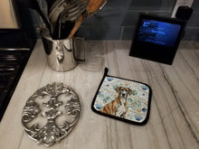 Load image into Gallery viewer, Brindle Great Dane Coastal Sea Glass Pair of Pot Holders