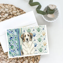 Load image into Gallery viewer, Badger Great Pyrenees Coastal Sea Glass Greeting Cards Pack of 8