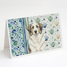 Load image into Gallery viewer, Badger Great Pyrenees Coastal Sea Glass Greeting Cards Pack of 8
