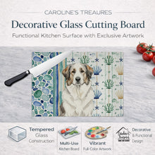 Load image into Gallery viewer, Badger Great Pyrenees Coastal Sea Glass Glass Cutting Board