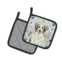 Load image into Gallery viewer, Badger Great Pyrenees Coastal Sea Glass Pair of Pot Holders