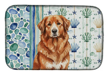 Load image into Gallery viewer, Reddish Brown Great Pyrenees Coastal Sea Glass Dish Drying Mat