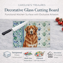 Load image into Gallery viewer, Reddish Brown Great Pyrenees Coastal Sea Glass Glass Cutting Board