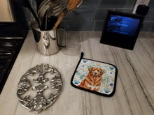 Load image into Gallery viewer, Reddish Brown Great Pyrenees Coastal Sea Glass Pair of Pot Holders