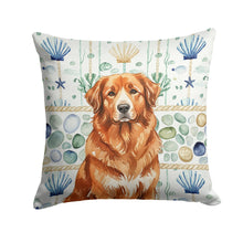 Load image into Gallery viewer, Reddish Brown Great Pyrenees Coastal Sea Glass Throw Pillow