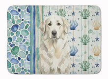 Load image into Gallery viewer, White Great Pyrenees Coastal Sea Glass Memory Foam Kitchen Mat