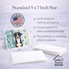 Load image into Gallery viewer, Greater Swiss Mountain Dog Coastal Sea Glass Greeting Cards Pack of 8