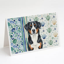 Load image into Gallery viewer, Greater Swiss Mountain Dog Coastal Sea Glass Greeting Cards Pack of 8