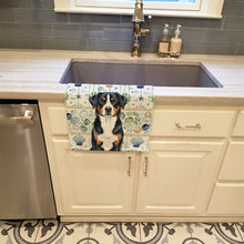 Load image into Gallery viewer, Greater Swiss Mountain Dog Coastal Sea Glass Kitchen Towel