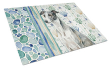 Load image into Gallery viewer, Black and White Greyhound Coastal Sea Glass Glass Cutting Board