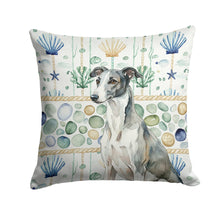 Load image into Gallery viewer, Black and White Greyhound Coastal Sea Glass Throw Pillow