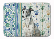 Load image into Gallery viewer, Black and White Greyhound Coastal Sea Glass Memory Foam Kitchen Mat