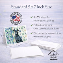 Load image into Gallery viewer, Black Greyhound Coastal Sea Glass Greeting Cards Pack of 8