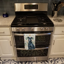 Load image into Gallery viewer, Black Greyhound Coastal Sea Glass Kitchen Towel