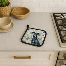 Load image into Gallery viewer, Black Greyhound Coastal Sea Glass Pair of Pot Holders