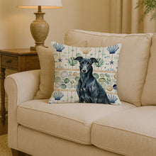 Load image into Gallery viewer, Black Greyhound Coastal Sea Glass Throw Pillow