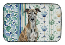 Load image into Gallery viewer, Brindle Greyhound Coastal Sea Glass Dish Drying Mat
