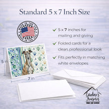Load image into Gallery viewer, Brindle Greyhound Coastal Sea Glass Greeting Cards Pack of 8