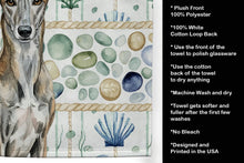 Load image into Gallery viewer, Brindle Greyhound Coastal Sea Glass Kitchen Towel