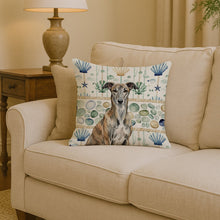 Load image into Gallery viewer, Brindle Greyhound Coastal Sea Glass Throw Pillow
