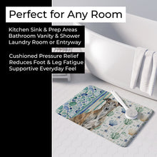 Load image into Gallery viewer, Brindle Greyhound Coastal Sea Glass Memory Foam Kitchen Mat