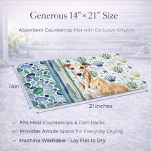 Load image into Gallery viewer, Fawn Greyhound Coastal Sea Glass Dish Drying Mat