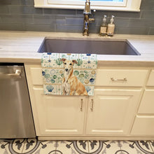 Load image into Gallery viewer, Fawn Greyhound Coastal Sea Glass Kitchen Towel