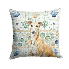 Load image into Gallery viewer, Fawn Greyhound Coastal Sea Glass Throw Pillow