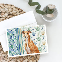 Load image into Gallery viewer, Red Greyhound Coastal Sea Glass Greeting Cards Pack of 8