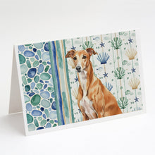 Load image into Gallery viewer, Red Greyhound Coastal Sea Glass Greeting Cards Pack of 8