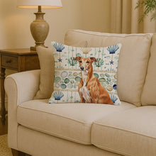Load image into Gallery viewer, Red Greyhound Coastal Sea Glass Throw Pillow