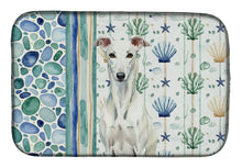 Load image into Gallery viewer, White Greyhound Coastal Sea Glass Dish Drying Mat