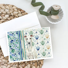 Load image into Gallery viewer, White Greyhound Coastal Sea Glass Greeting Cards Pack of 8