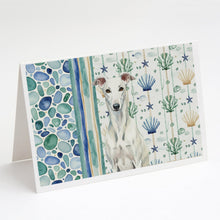 Load image into Gallery viewer, White Greyhound Coastal Sea Glass Greeting Cards Pack of 8