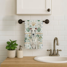 Load image into Gallery viewer, White Greyhound Coastal Sea Glass Kitchen Towel
