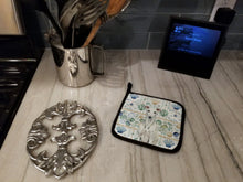 Load image into Gallery viewer, White Greyhound Coastal Sea Glass Pair of Pot Holders