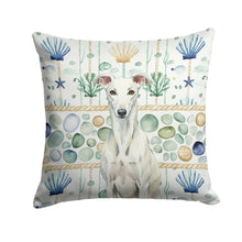 Load image into Gallery viewer, White Greyhound Coastal Sea Glass Throw Pillow