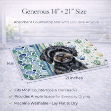 Load image into Gallery viewer, Black Havanese Coastal Sea Glass Dish Drying Mat