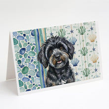 Load image into Gallery viewer, Black Havanese Coastal Sea Glass Greeting Cards Pack of 8