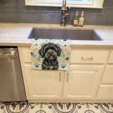 Load image into Gallery viewer, Black Havanese Coastal Sea Glass Kitchen Towel