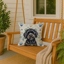 Load image into Gallery viewer, Black Havanese Coastal Sea Glass Throw Pillow