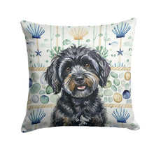 Load image into Gallery viewer, Black Havanese Coastal Sea Glass Throw Pillow