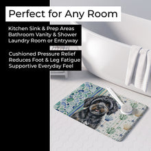 Load image into Gallery viewer, Black Havanese Coastal Sea Glass Memory Foam Kitchen Mat