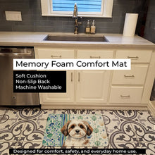 Load image into Gallery viewer, Parti-color Havanese Coastal Sea Glass Memory Foam Kitchen Mat