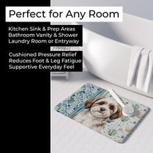 Load image into Gallery viewer, Parti-color Havanese Coastal Sea Glass Memory Foam Kitchen Mat