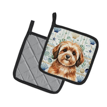 Load image into Gallery viewer, Sable Havanese Coastal Sea Glass Pair of Pot Holders