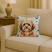Load image into Gallery viewer, Sable Havanese Coastal Sea Glass Throw Pillow