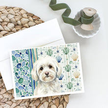 Load image into Gallery viewer, White Havanese Coastal Sea Glass Greeting Cards Pack of 8